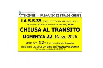 Avviso di chiusura al transito della S.S. 35