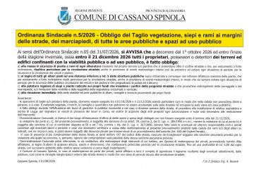 Manifesto stralcio Ordinanza Sindacale n.5/2026